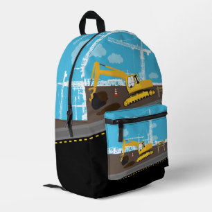 Excavator Truck Construction Trucks Site Boys Printed Backpack