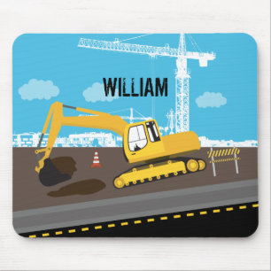 Excavator Truck Construction Trucks Site Mouse Mat
