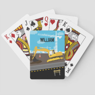 Excavator Truck Construction Trucks Site Playing Cards