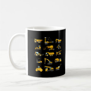 Excavator Trucks Boys Construction Vehicles Coffee Mug