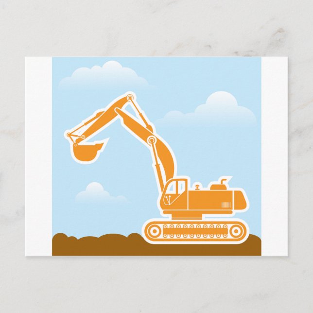 Excavator Vector Postcard (Front)