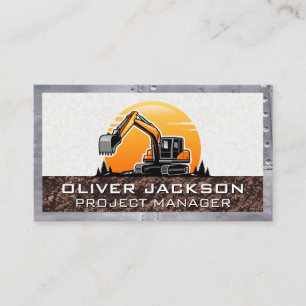 Excavator Vehicle   Building Developer Business Card