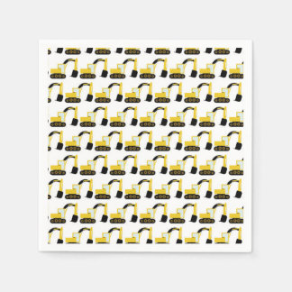 Excavators, birthday party construction napkin