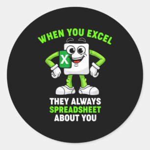 Excel Coworker Birthday Employee Farewell Goodbye Classic Round Sticker