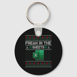 Excel Freak In The Sheets Spreadsheet Ugly Sweater Key Ring