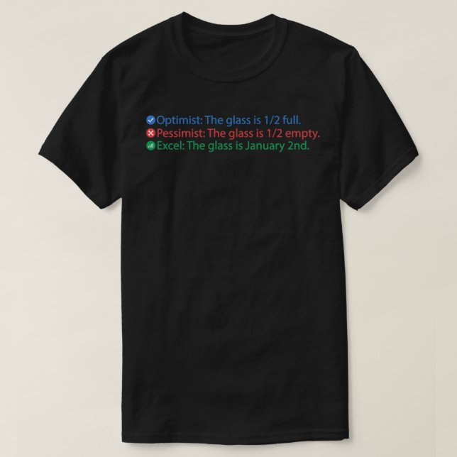 Excel Glass T-Shirt (Design Front)