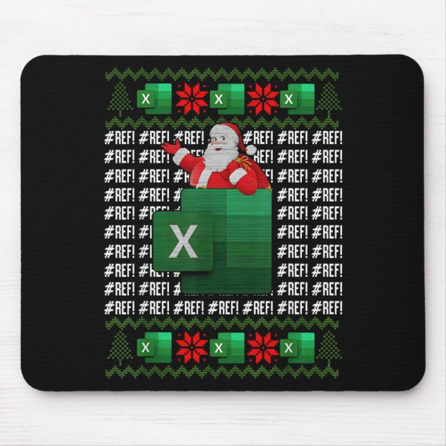 Excel Ref Error Spreadsheet Santa Scripture Design Mouse Mat (Front)