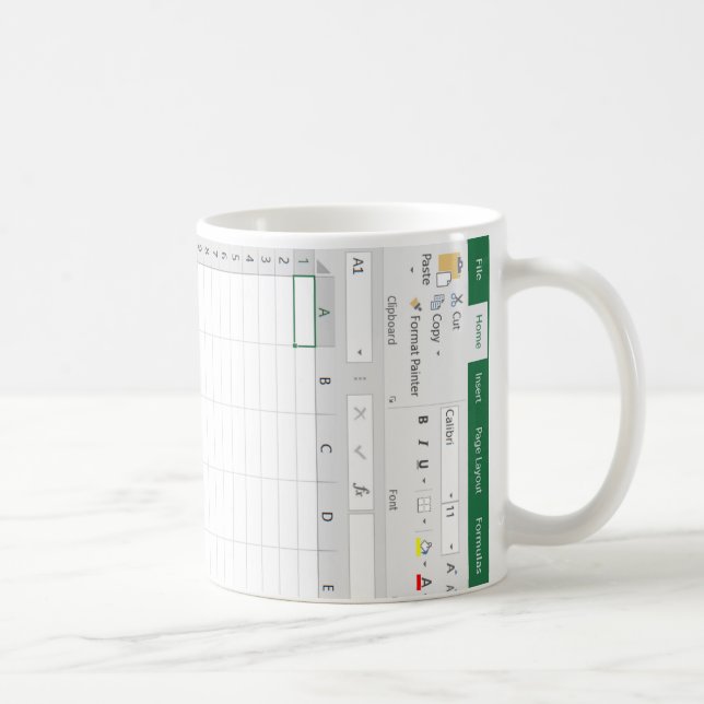 Excel Spreadsheet - Green Coffee Mug (Right)