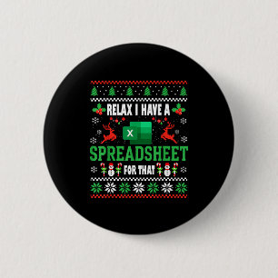 Excel Ugly Christmas Sweater I Have A Spreadsheet 6 Cm Round Badge