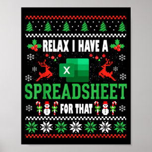 Excel Ugly Christmas Sweater I Have A Spreadsheet Poster