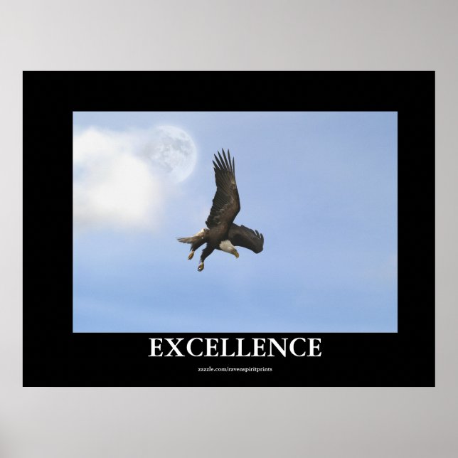 Excellence Bald Eagle Motivational Poster (Front)