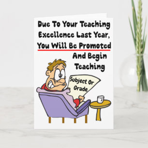 Excellence In Teaching - New Grade Or Subject Fun Card