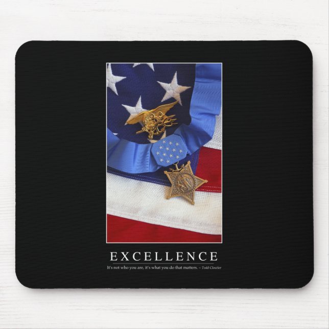 Excellence: Inspirational Quote Mouse Mat (Front)