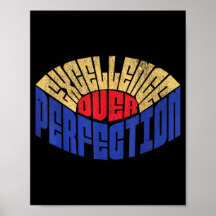Excellence Over Perfection Mindset Leadership Retr Poster