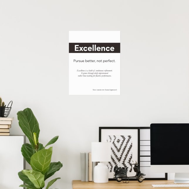 Excellence Quote Minimalist Office Wall Decor (Home Office)