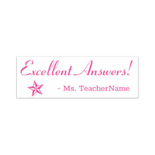 "Excellent Answers!" Acknowledgement Rubber Stamp