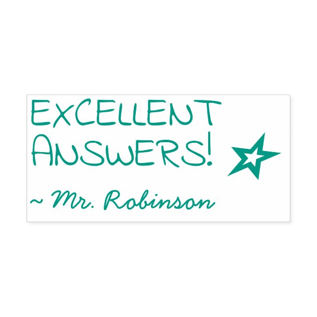 "EXCELLENT ANSWERS!" Teacher Rubber Stamp (Design)
