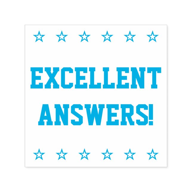 "EXCELLENT ANSWERS!" Tutor Rubber Stamp (Design)