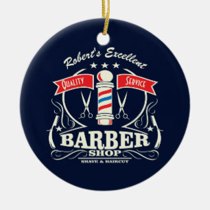 Excellent Barber Shop Stylist Shave Ceramic Tree Decoration