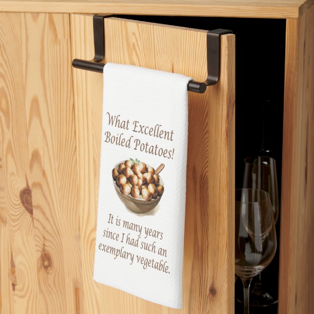 Excellent Boiled Potatoes Quote Kitchen Towel (Thirds Fold)