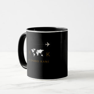 Excellent Classy Black Monogrammed Mug