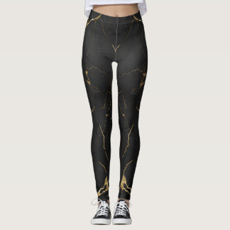 Excellent Colour Print Made Of Black Marble Leggings