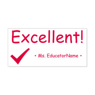 "Excellent!" Commendation Rubber Stamp