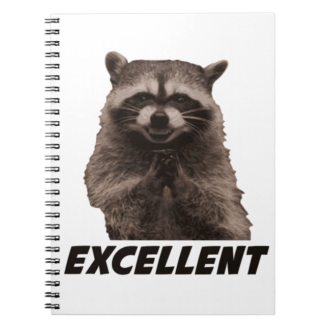 Excellent Evil Plotting Racoon Notebook (Front)