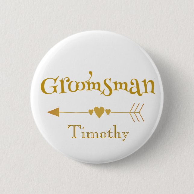 Excellent Groomsman 6 Cm Round Badge (Front)