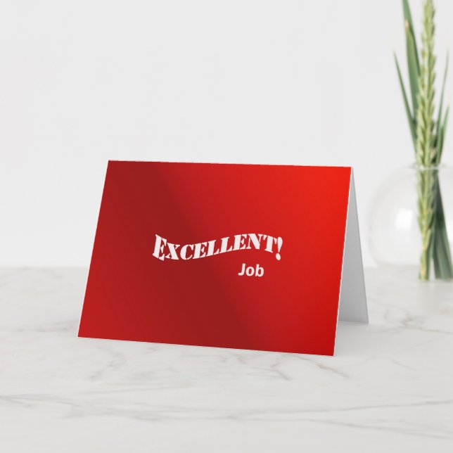 Excellent Job Card (Front)