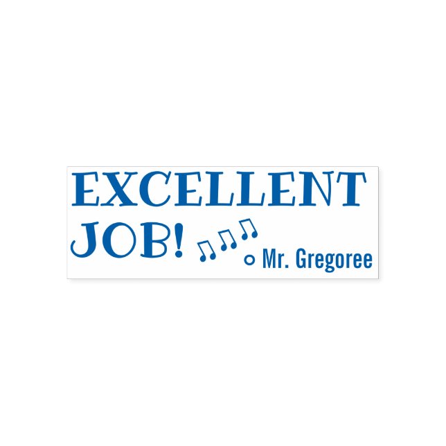 "EXCELLENT JOB!" + Tutor Name Rubber Stamp (Design)