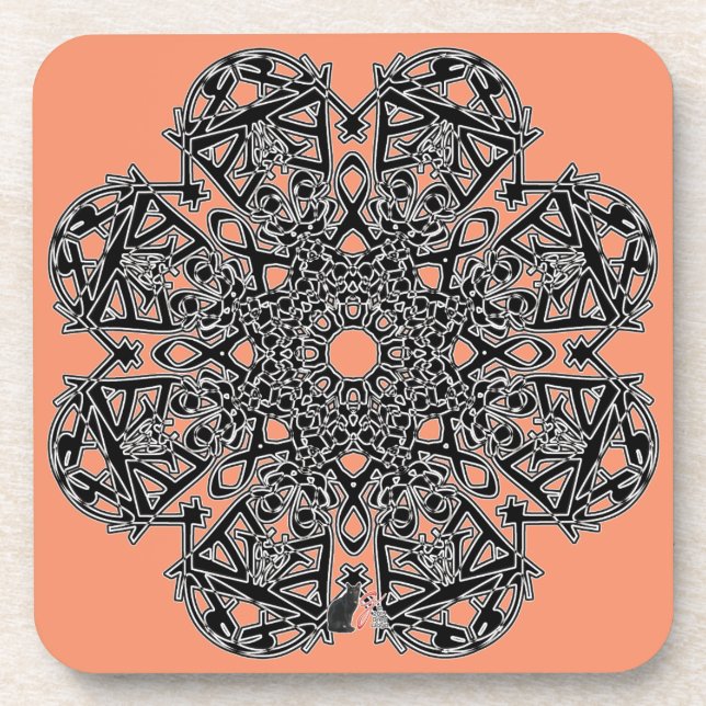 Excellent Octa Glyph Dusk Coaster (Front)