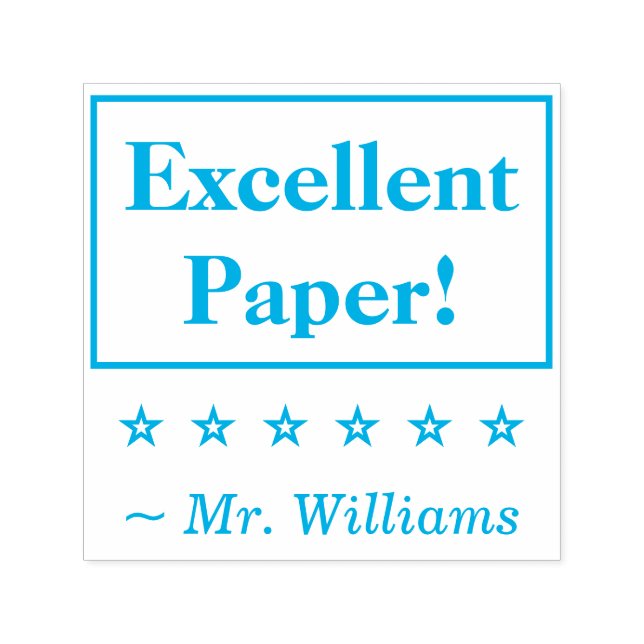 "Excellent Paper!" Educator Rubber Stamp (Design)