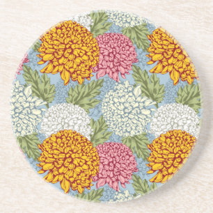 Excellent pattern with chrysanthemums coaster