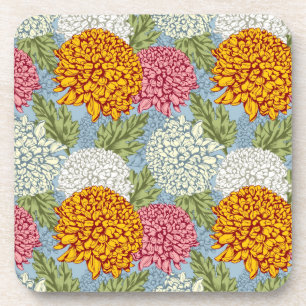 Excellent pattern with chrysanthemums coaster