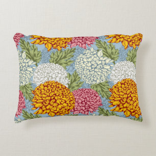 Excellent pattern with chrysanthemums decorative cushion