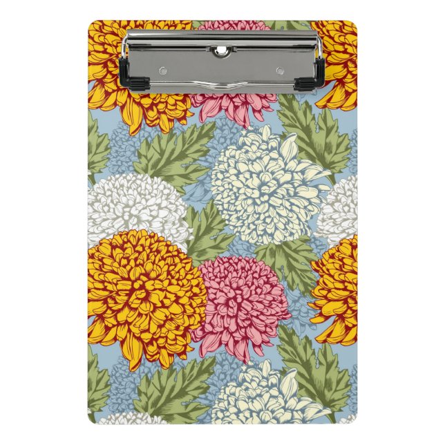 Excellent pattern with chrysanthemums mini clipboard (Front)