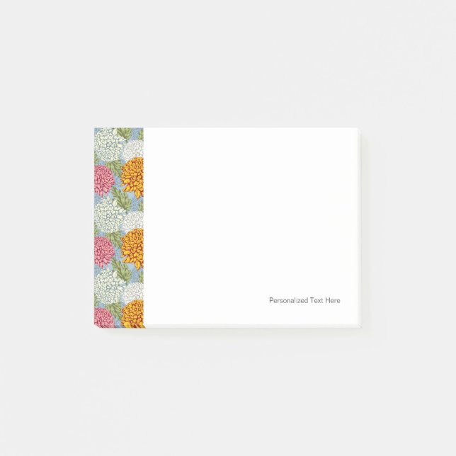 Excellent pattern with chrysanthemums post-it notes (Front)