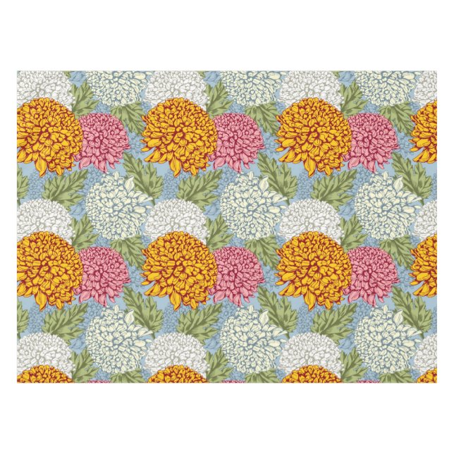 Excellent pattern with chrysanthemums tablecloth (Front (Horizontal))