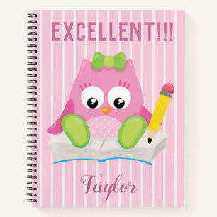 Excellent Pink Owl Notebook