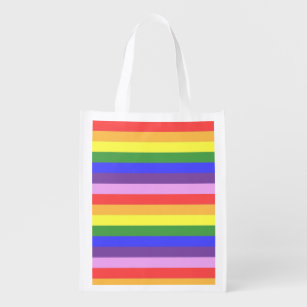 Excellent quality Rainbow Stripe Bright Colours Reusable Grocery Bag