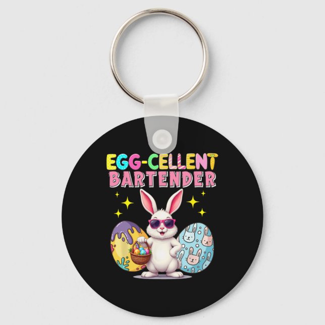 Excellent Rtender Easter Bunny Sungles Hunting Egg Key Ring (Front)