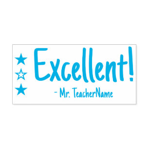 "Excellent!" School Teacher Rubber Stamp