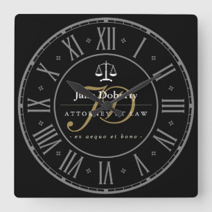 Excellent Times   Personalizable Attorney At Law Square Wall Clock