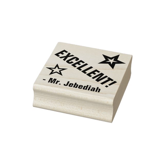 "EXCELLENT!" + Tutor Name Rubber Stamp (Stamp)