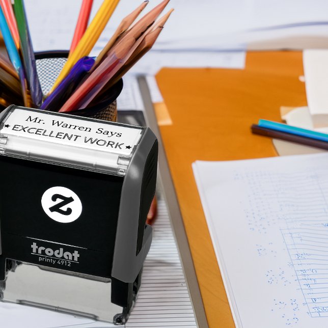 Excellent Work | Personalised Teachers Self-inking Stamp (Excellent Work | Personalized Teachers Self-inking Stamp)