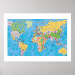 EXCELLENT WORLD MAP POSTER