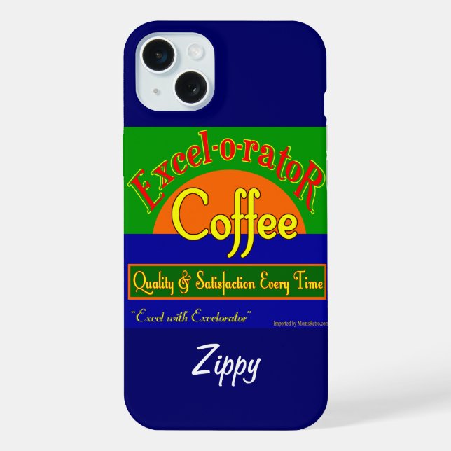 Excelorator Coffee Funny Retro Art iPhone Case (Back)