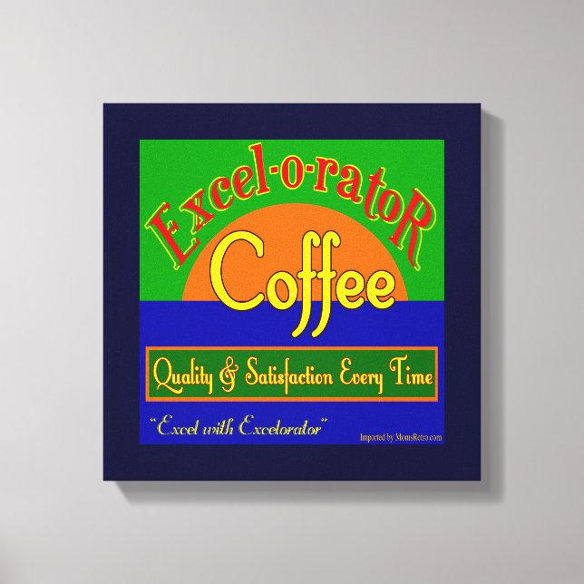 Excelorator Retro Coffee Art Wrapped Canvas (Front)