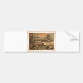Excelsior 1883 Brooklyn Bridge New York City c1883 Bumper Sticker
